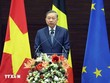 Tổng Bí thư, Chủ tịch nước Tô Lâm phát biểu chính sách tại Viện Quan hệ quốc tế Hoàng gia Egmont. (Ảnh: Thống Nhất/TTXVN)