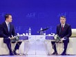 Thủ tướng Chính phủ Lê Minh Hưng đối thoại với ông Stephan Mergenthaler, Giám đốc điều hành Diễn đàn Kinh tế Thế giới (WEF) về chủ đề “Định vị Việt Nam trong tương lai toàn cầu”.