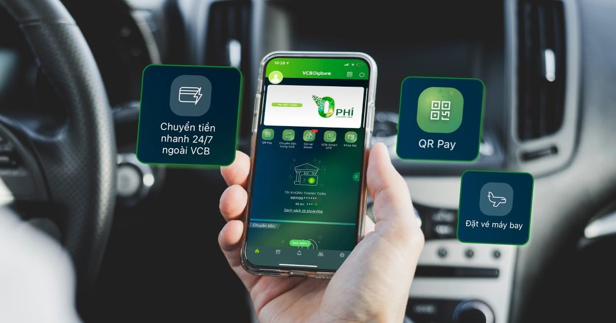 Vietcombank miễn toàn bộ phí chuyển tiền và phí duy trì trên ngân hàng số VCB Digibank