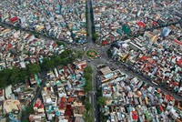Ngã 6 Lý Thái Tổ, thành phố Hồ Chí Minh nhìn từ trên cao. Ảnh: Giản Thanh Sơn/Báo Lao động