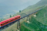 Tàu hỏa leo núi Mường Hoa nhìn từ trên cao