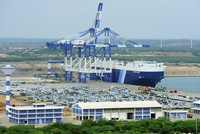 Cảng Hambantota ở Sri Lanka, công trình được Trung Quốc đổ tiền đầu tư xây dựng. (Ảnh: Getty).