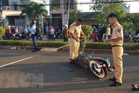 Hiện trường vụ tai nạn. (Ảnh: Đậu Tất Thành/TTXVN).