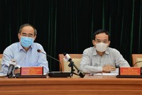 Bí thư Thành ủy TP.HCM Nguyễn Thiện Nhân cho rằng, thành phố cần cố gắng không để vượt quá 150 ca nhiễm Covid-19 (ảnh: Trung tâm Báo chí TP.HCM).