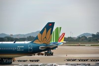 Dừng toàn bộ các chuyến bay chở khách trên các đường bay nội địa đi/đến thành phố Đà Nẵng sau khi thành phố này áp dụng giãn cách xã hội. (Ảnh: Hoàng Anh/Vietnam+).