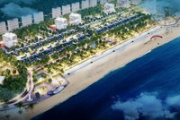 Phối cảnh bãi tắm nhân tạo tại Khu đô thị Phương Đông Vân Đồn.