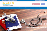Ảnh chụp màn hình trang chủ website du lịch y tế TP.HCM.