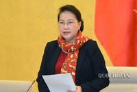 Chủ tịch Quốc hội Nguyễn Thị Kim Ngân phát biểu khai mạc phiên họp 42 của Uỷ ban Thường vụ Quốc hội. Ảnh: Quốc hội.