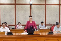 Chủ tịch Quốc hội Nguyễn Thị Kim Ngân chủ trì buổi àm việc với Đảng bộ tỉnh Bắc Ninh (Ảnh: Quochoi.vn)