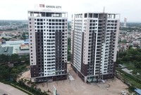 2 tòa nhà thuộc dự án chung cư Green City Bắc Giang đang gấp rút hoàn thiện đưa vào bàn giao