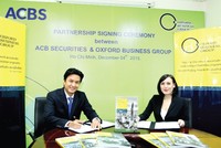 Ông Trịnh Thanh Cần, Tổng giám đốc ACBS và đại diện OBG ký kết hợp tác