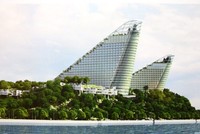 Quy hoạch tổng thể Khách sạn 5 sao Sunrise mang hình tượng sóng biển.