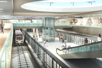 Phối cảnh ga Nhà hát thành phố thuộc tuyến metro Bến Thành - Suối Tiên với các cửa hàng, trung tâm thương mại