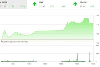 Phiên chiều 26/3: Tiền chảy mạnh vào bigcap, VN-Index bay cao