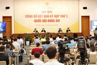 Tổng Thư ký Quốc hội - Chủ nhiệm Văn phòng Quốc hội Nguyễn Hạnh Phúc chủ trì họp báo công bố kết quả Kỳ họp thứ 7 Quốc hội Khoá XIV