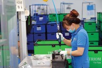Nhà máy sản xuất các thiết bị chiếu sáng của Triom Việt Nam (Italy) tại Khu công nghiệp Quang Minh (Hà Nội). Ảnh: Đức Thanh