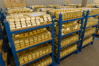 Một hầm chứa vàng của Ngân hàng Trung ương Anh tại London. Ảnh: The Gold Bullion