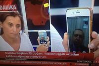 Ông Erdogan phát biểu trên truyền hình qua ứng dụng FaceTime. Ảnh: Ceylan Yeginsu.