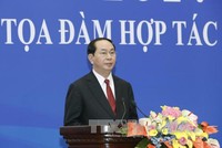 Chủ tịch nước Trần Đại Quang phát biểu tại Tọa đàm Hợp tác kinh tế, thương mại Việt Nam-Trung Quốc 2017. Ảnh: TTXVN