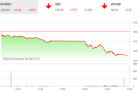 Giao dịch chứng khoán chiều 12/5: Tiếp tục bán tháo, VN-Index xuống đáy 10 tháng