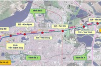 Bình đồ hướng tuyến metro số 3, ga Hà Nội - Hoàng Mai.