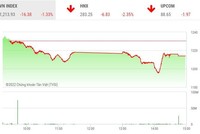 Giao dịch chứng khoán chiều 15/6: Nhóm cổ phiếu chứng khoán la liệt sàn