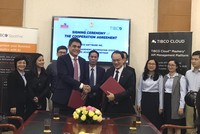 Lãnh đạo TIBCO Software và Học viện Ngân hàng ký kết thỏa thuận hợp tác.