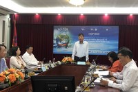 Ông Nguyễn Ngọc Điệp, Chủ tịch Hội Cấp thoát nước Việt Nam phát biểu tại buổi họp báo