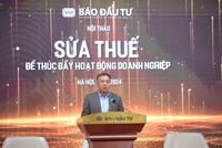 Ông Lê Trọng Minh, Tổng biên tập Báo Đầu tư phát biểu tại Hội thảo. Ảnh Dũng Minh. 