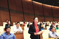 Quốc hội thảo luận về tình hình kinh tế - xã hội 2017, kế hoạch 2018 tại hội trường ngày 31/10. Ảnh: Đức Thanh.