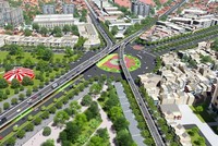 Cầu vượt hình chữ N ở nút giao Nguyễn Kiệm - Nguyễn Thái Sơn đã hoàn thành 2/3 nhánh.