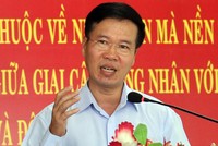 Ông Võ Văn Thưởng tại buổi tiếp xúc cử tri Đồng Nai. Ảnh: Phước Tuấn.