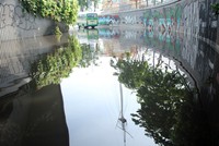 Nước trong hầm chui. Ảnh: Duy Trần.