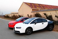 Ôtô điện nhái kiểu dáng Bugatti Chiron. Ảnh: Carscoops. 