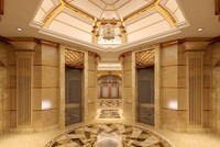 Thiết kế thang máy hoàn hảo với 4 thang máy đối xứng phục vụ cư dân, nằm dưới mái vòm hình bán cầu, được thiết kế theo phong cách kiến trúc Pháp thời vua Louis XIV.