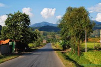 Một đoạn đường bộ qua thị xã Nghĩa Lộ, Yên Bái.