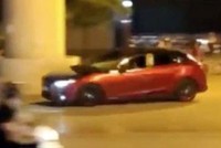 Tài xế Tuấn lái xe gây náo loạn trên đường Cầu Diễn. Ảnh cắt từ Video.