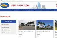 Trang web của Nam Long Real giới thiệu rất nhiều dự án đất nền