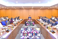 Toàn cảnh cuộc họp trực tuyến.Ảnh:VGP/Huy Thắng.