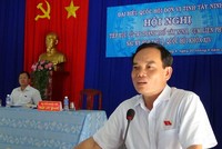 Ông Trần Lưu Quang trong một buổi tiếp xúc cử tri tại Tây Ninh. Ảnh: Báo Tây Ninh.