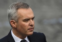 Bộ trưởng Môi trường Pháp Francois de Rugy trong lễ duyệt binh mừng quốc khánh tại Paris hôm 14/7. Ảnh: AFP.