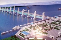 Phối cảnh cống ngăn mặn trên sông Cái Lớn. Ảnh: Cửu Long.