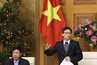 Phó Thủ tướng Vũ Đức Đam chỉ đạo tại cuộc họp triển khai các biện pháp phong, chống dịch COVID-19 ngày 5/2/2020 (Ảnh: Văn Điệp/TTXVN).