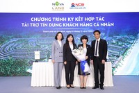 Đại diện tập đoàn Novaland và Ngân hàng NCB trong sự kiện. Ký kết hợp tác tài trợ tín dụng khách hàng cá nhân.