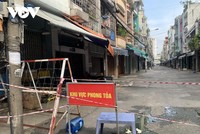 Một khu phong tỏa ở sau chợ Phạm Văn Hai-quận Tân Bình.