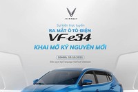 Ô tô điện VF e34 chính thức "trình làng" vào 10h sáng nay