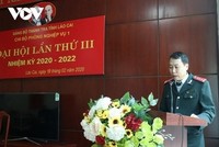 Ông Đàm Quang Vinh phát biểu tại Đại hội Chi bộ phòng trực thuộc hồi năm 2020. (Nguồn: vov.vn).