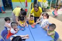 Trẻ em tại TP.HCM sẽ được quay lại trường mầm non từ tháng 2/2022 (Ảnh: Trường mầm non Thanh Vy).