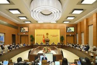 Phiên họp thứ 9 của Ủy ban Thường vụ Quốc hội diễn ra trong 2 đợt với 7,5 ngày làm việc. Ảnh: Quốc hội.