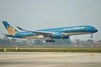 Máy bay của hãng hàng không Vietnam Airlines. (Ảnh: CTV/Vietnam+).